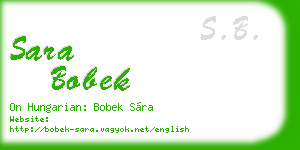 sara bobek business card
