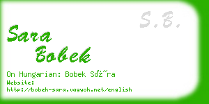 sara bobek business card